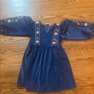 Boden Navy Dress with Floral Embroidery